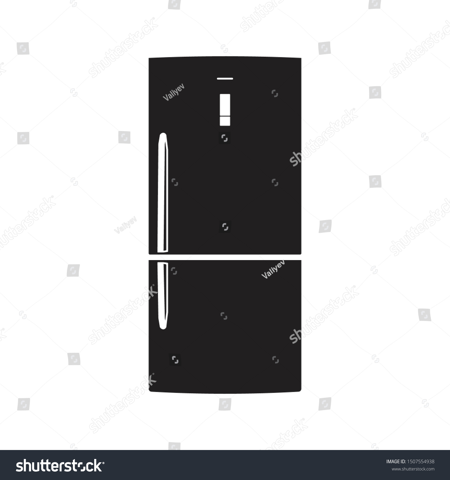 Refrigerator Icon Black Isolated Vector Illustration Stock Vector ...