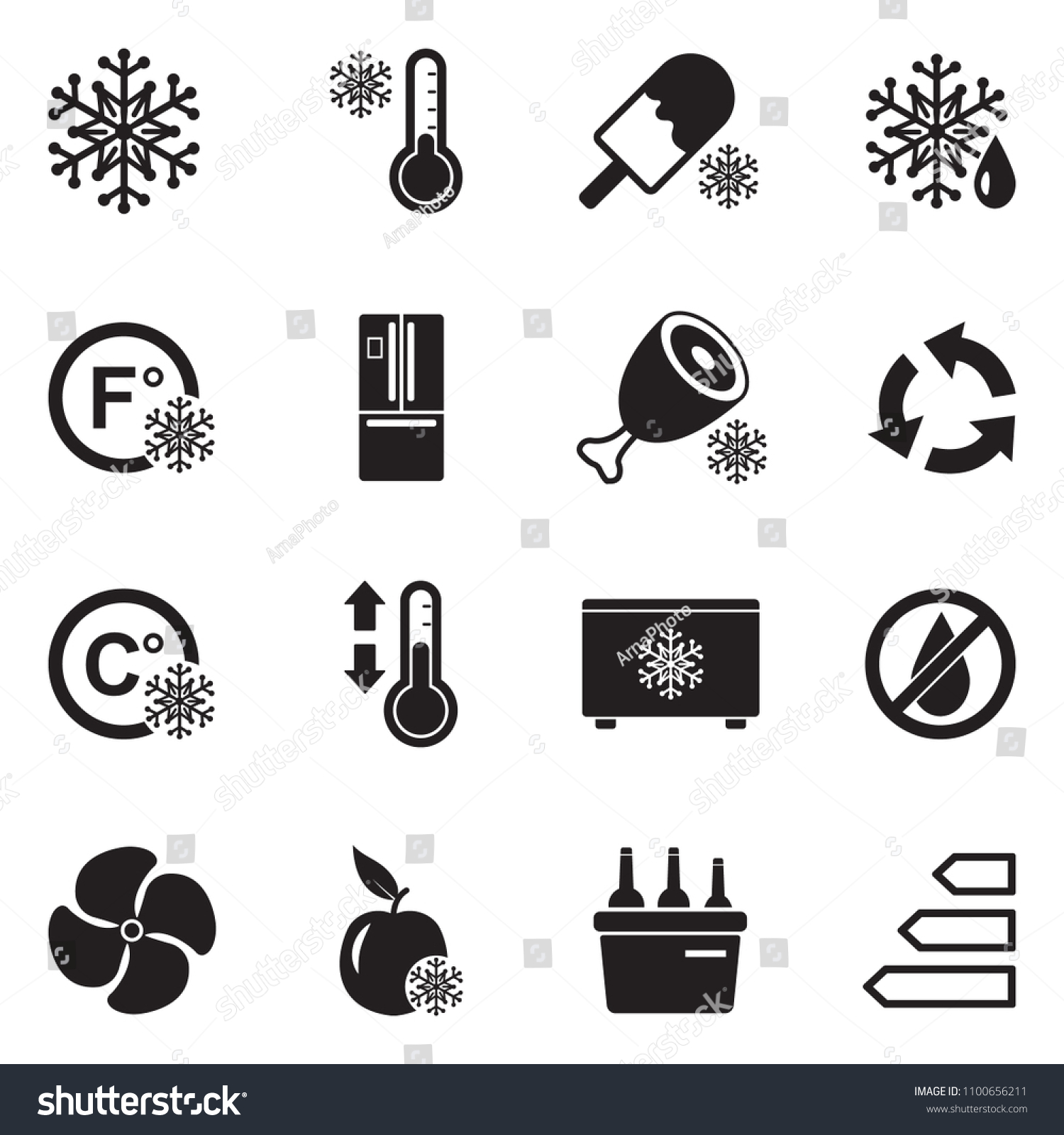 SVG of Refrigerator Icons. Black Flat Design. Vector Illustration.  svg