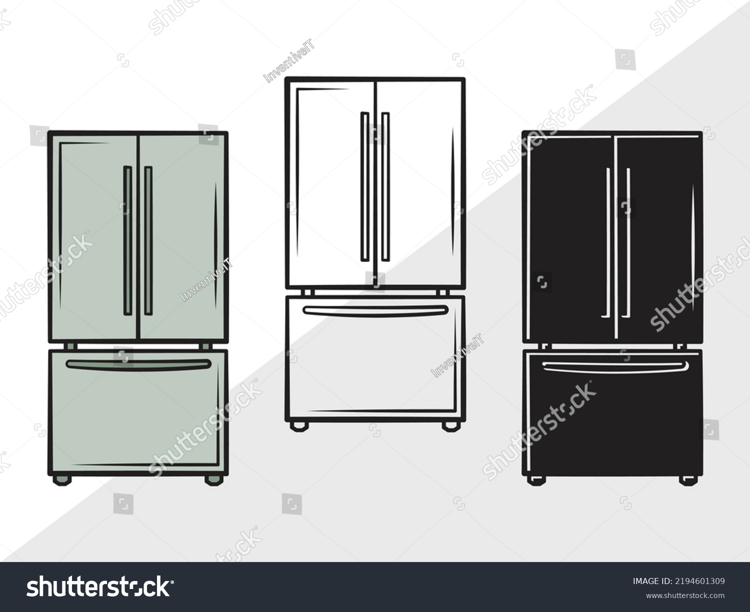 SVG of Refrigerator Monogram SVG Printable Vector Illustration svg