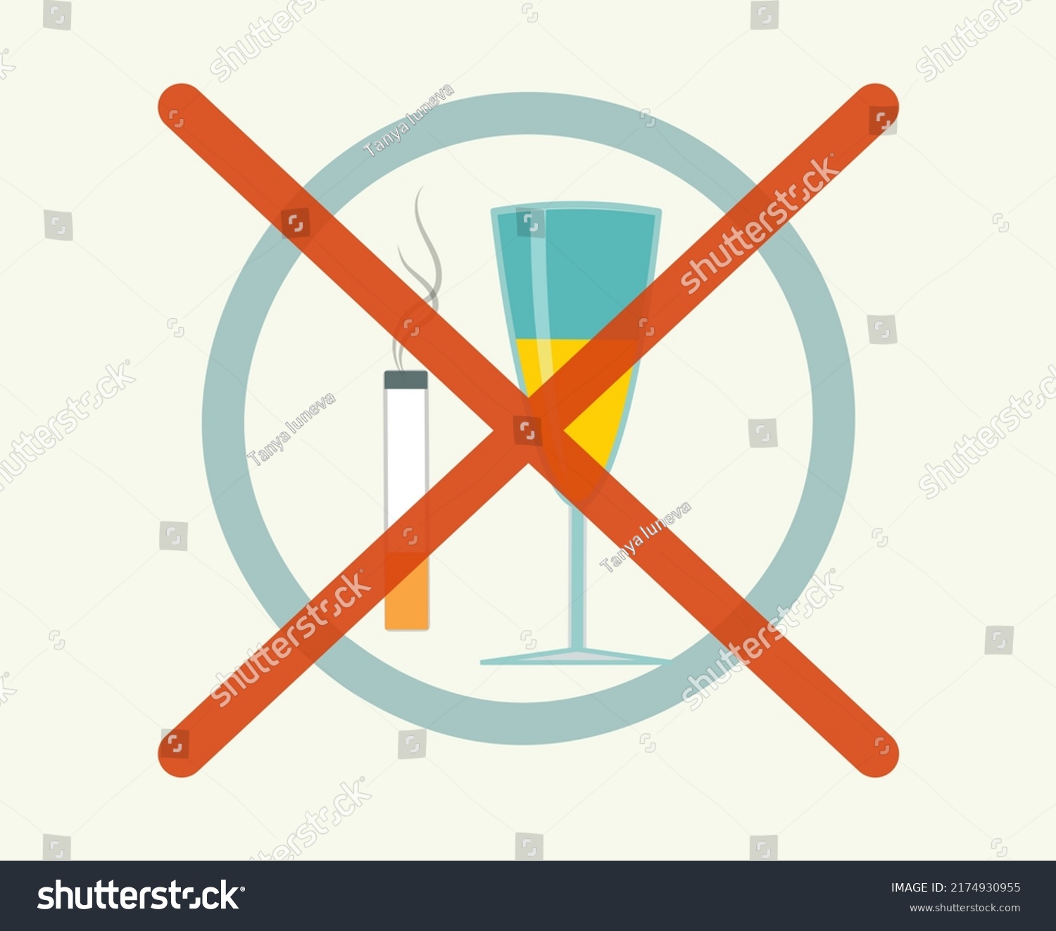 Refusal Alcohol Smoking Quit Smoking Drinking Stock Vector (Royalty ...