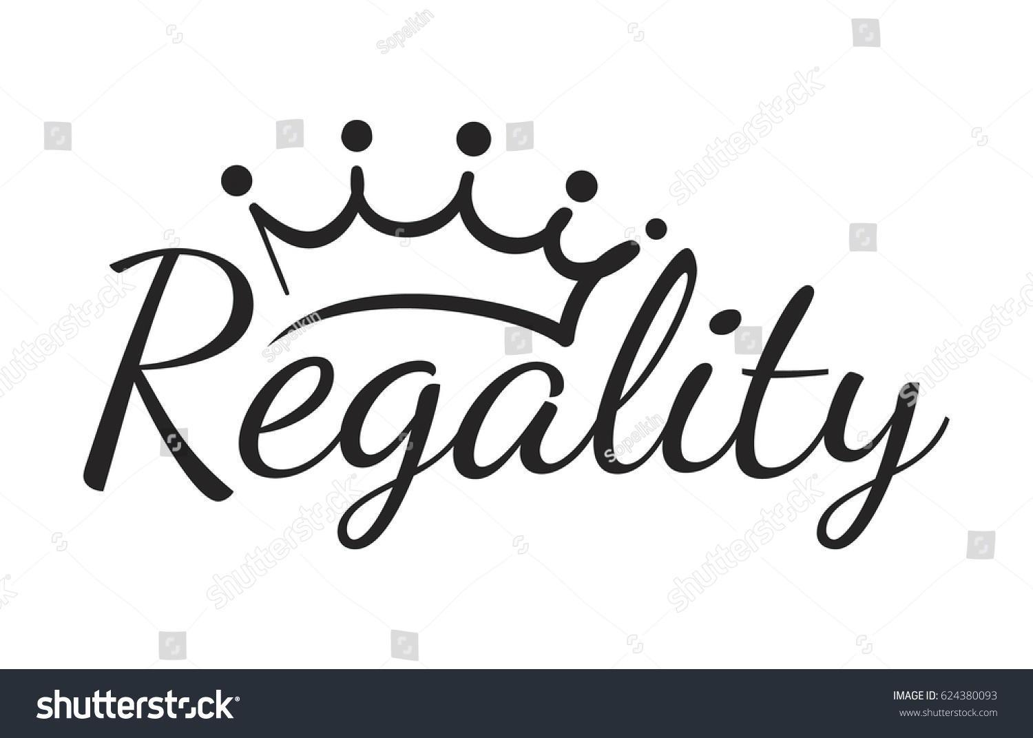 王冠を持つ王室の威厳のロゴ 手書きの碑文 のベクター画像素材 ロイヤリティフリー