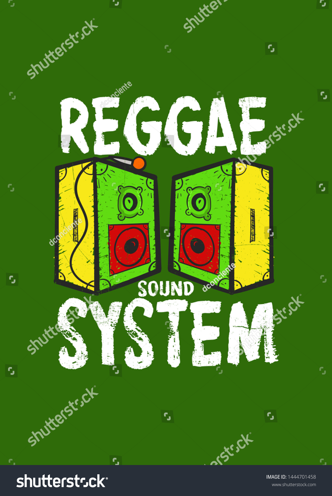 Reggae Jamaica Roots Sound System Rasta Stock Vector Royalty Free 1444701458