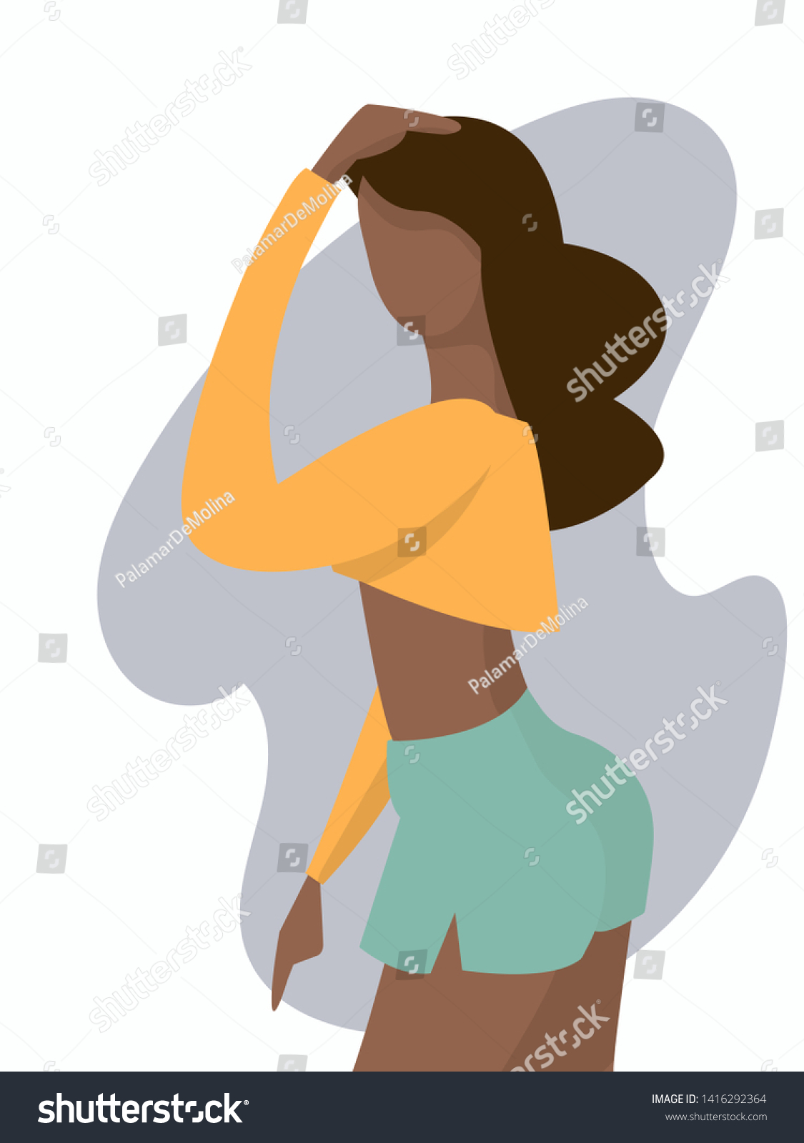 Reggaeton Girl Vector Illustration Reggaeton Dance Stock Vector