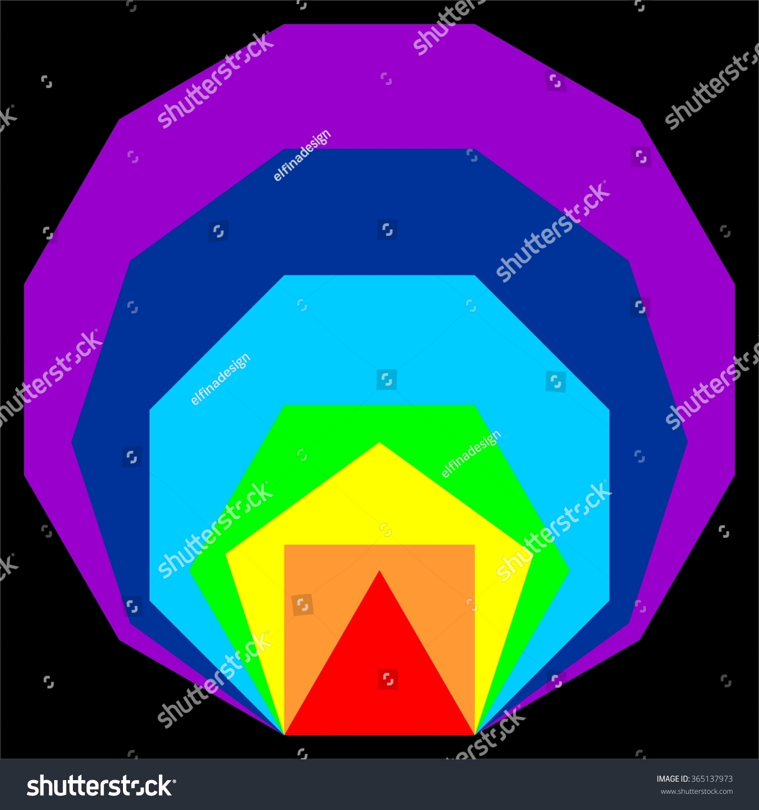 Regular Polygons Vector Colorful Logo Design Stock Vector (Royalty Free ...
