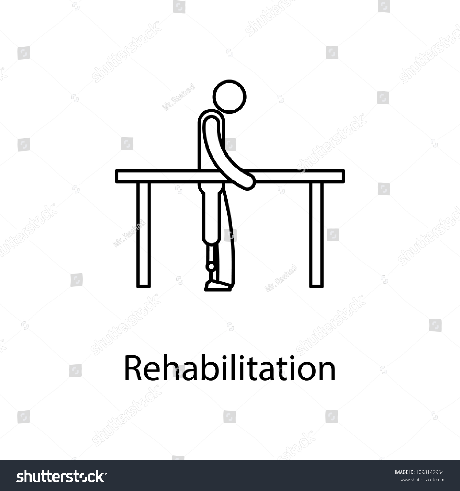 SVG of rehabilitation icon. Element of medicine icon with name for mobile concept and web apps. Thin line rehabilitation icon can be used for web and mobile. Premium icon svg