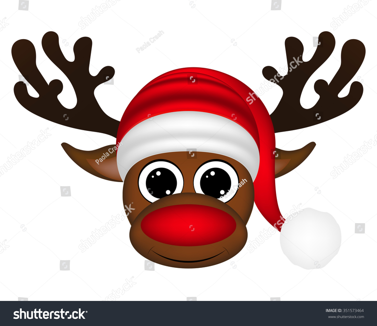 Reindeer On A White Background Stock Vector Illustration 351573464 ...