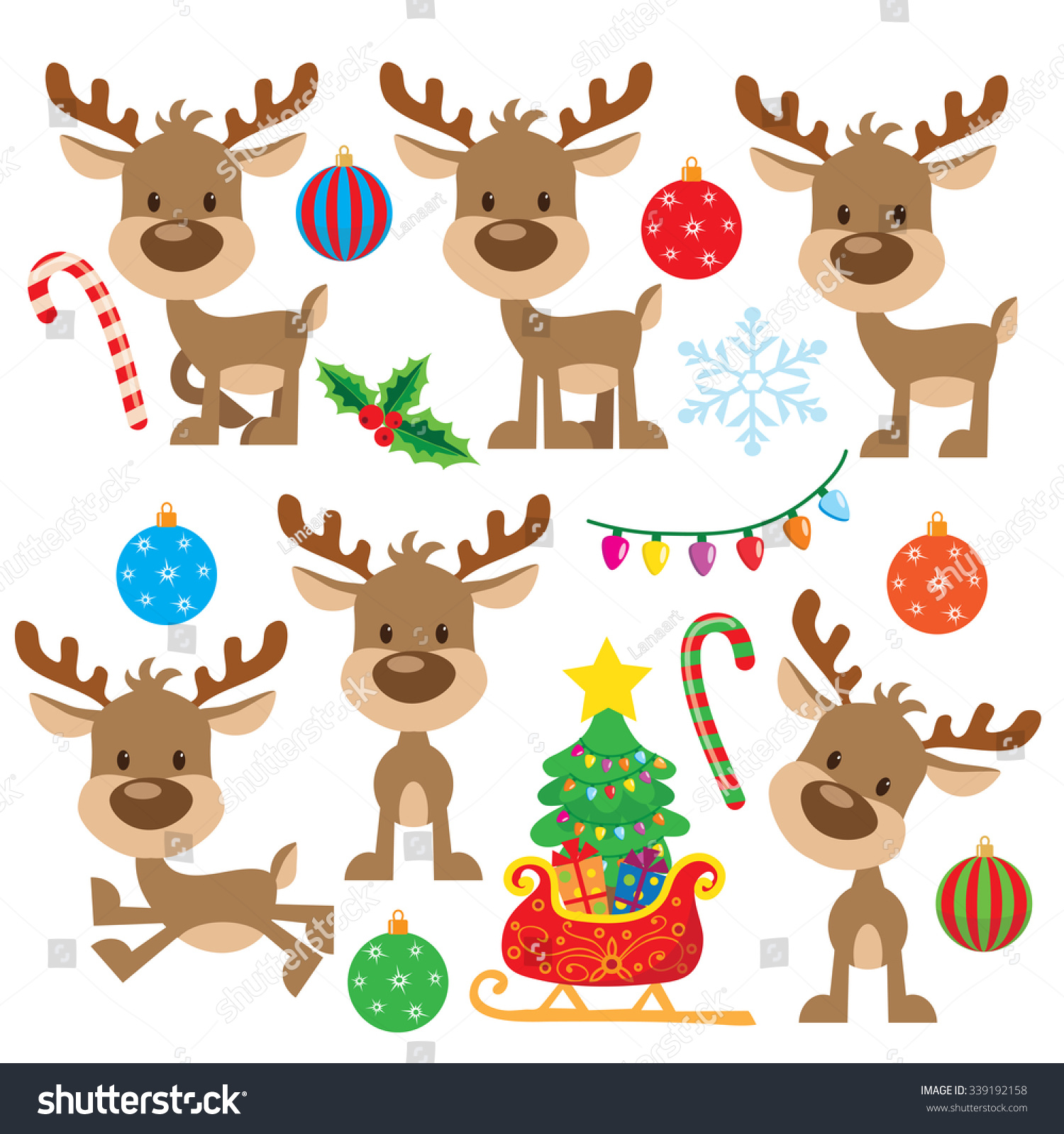 Reindeer Vector Illustration - 339192158 : Shutterstock