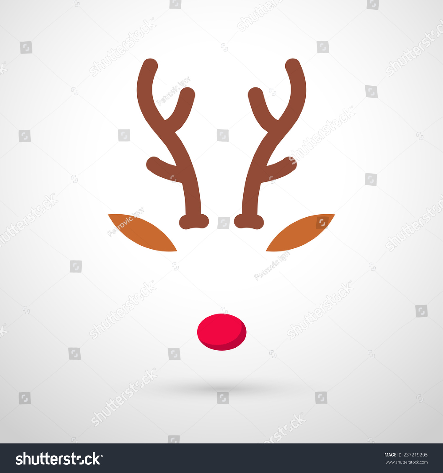 reindeer antlers and red nose