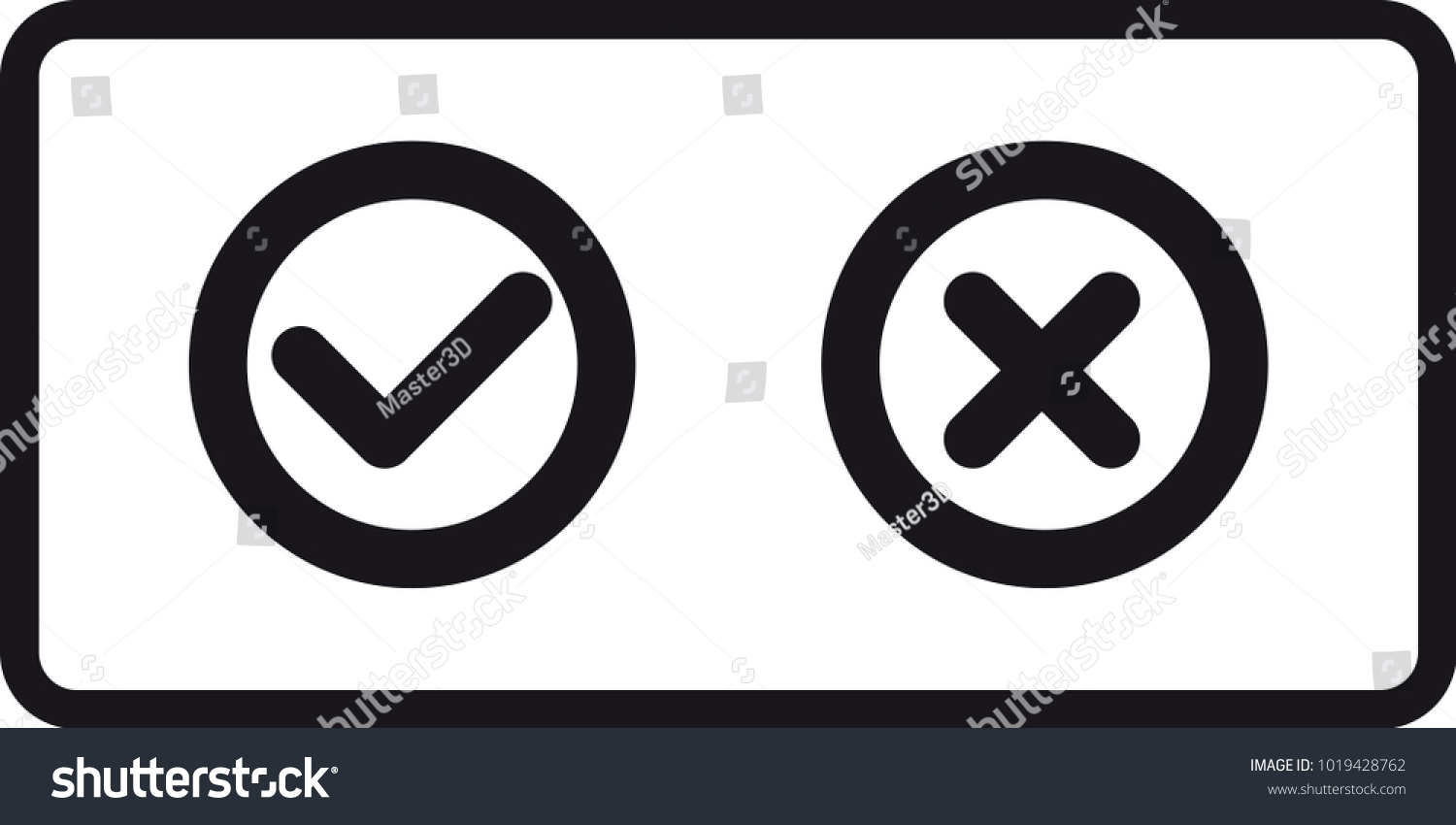 Reject Approve Vector Signs Stock Vector (Royalty Free) 1019428762