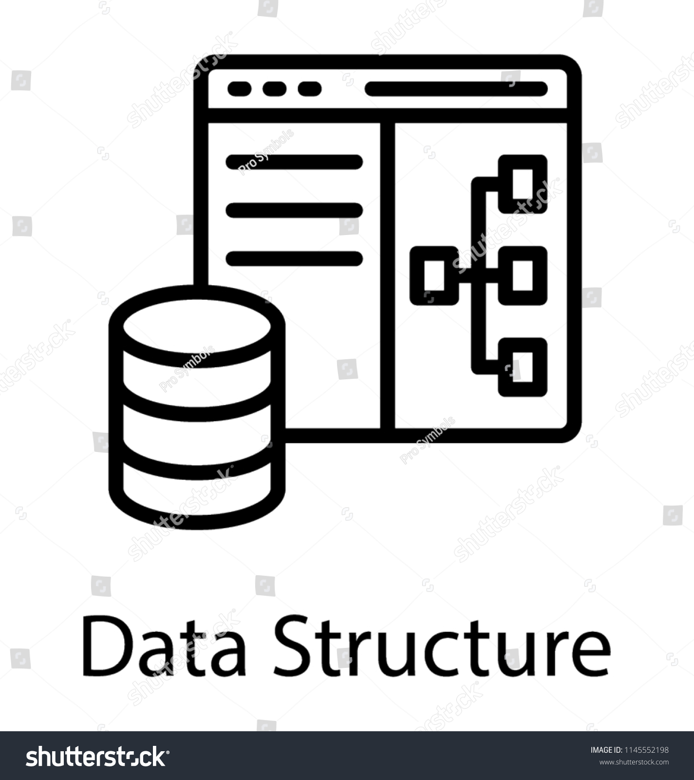 Relational Database Schema On Website Line Stock Vector (Royalty Free ...