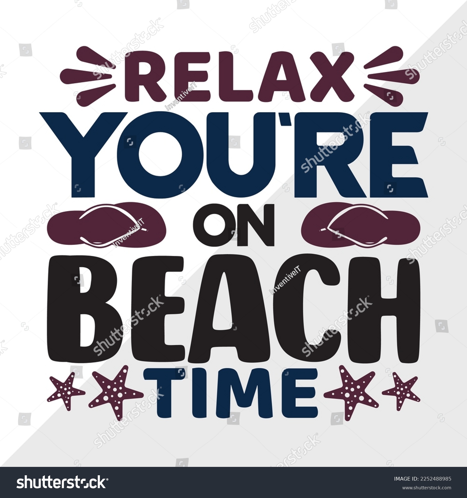 SVG of Relax You're On Beach Time SVG Printable Vector Illustration svg