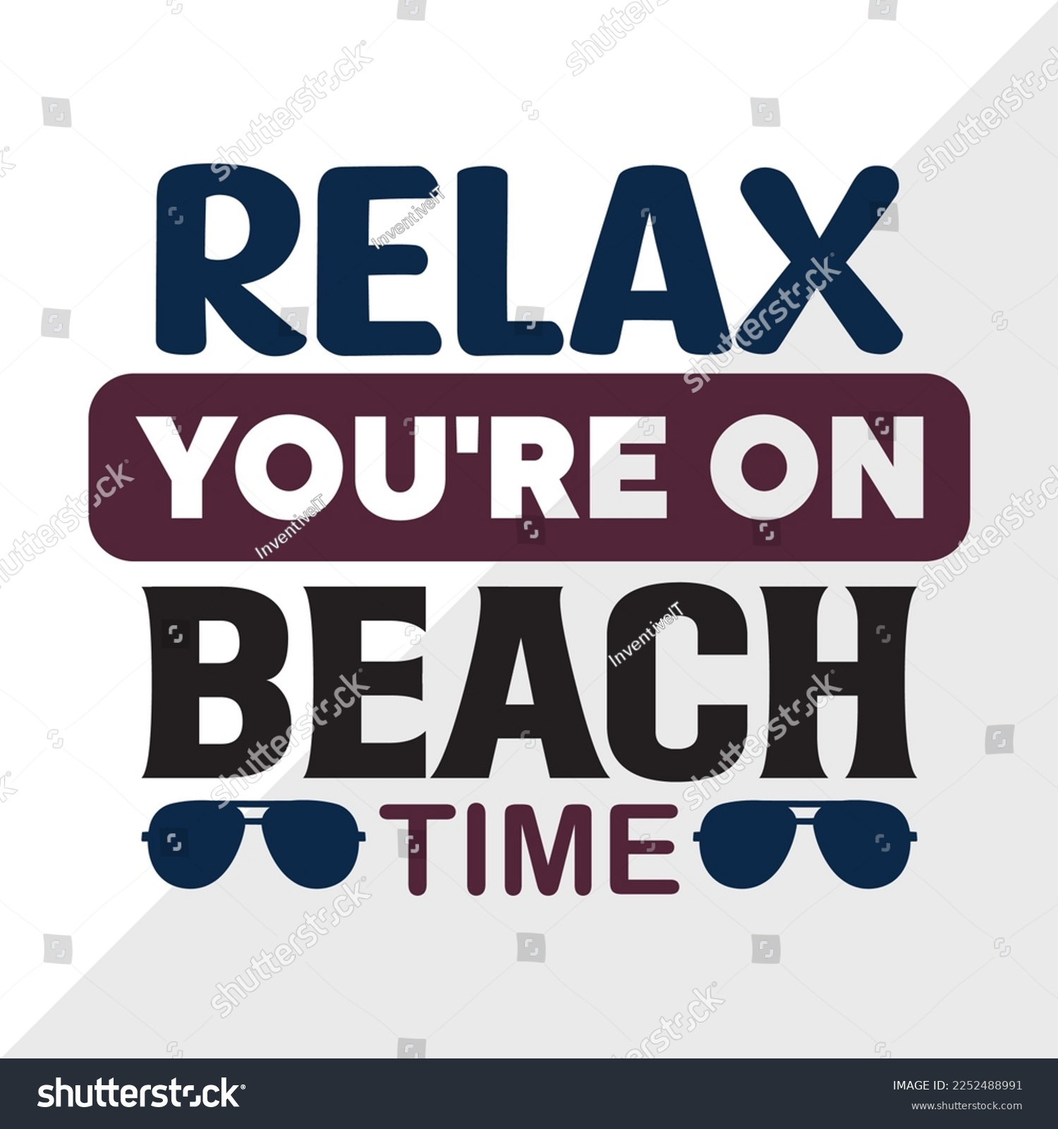 SVG of Relax You're On Beach Time SVG Printable Vector Illustration svg