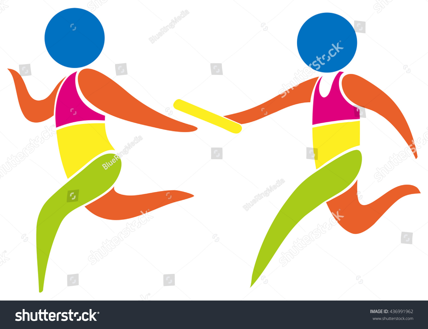 Relay Race Icon In Colors Illustration - 436991962 : Shutterstock