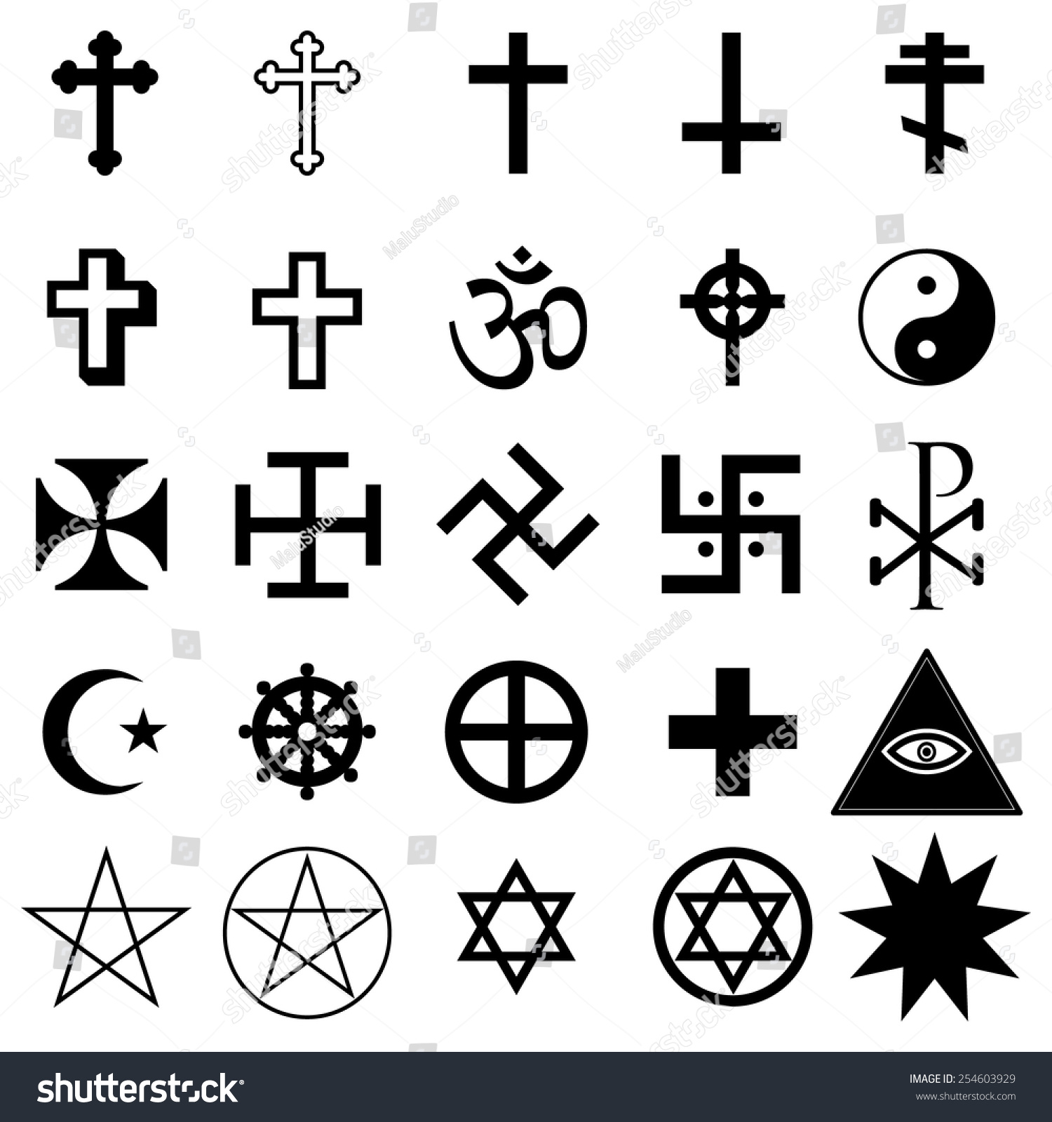 Religion Icons Stock Vector Illustration 254603929 : Shutterstock