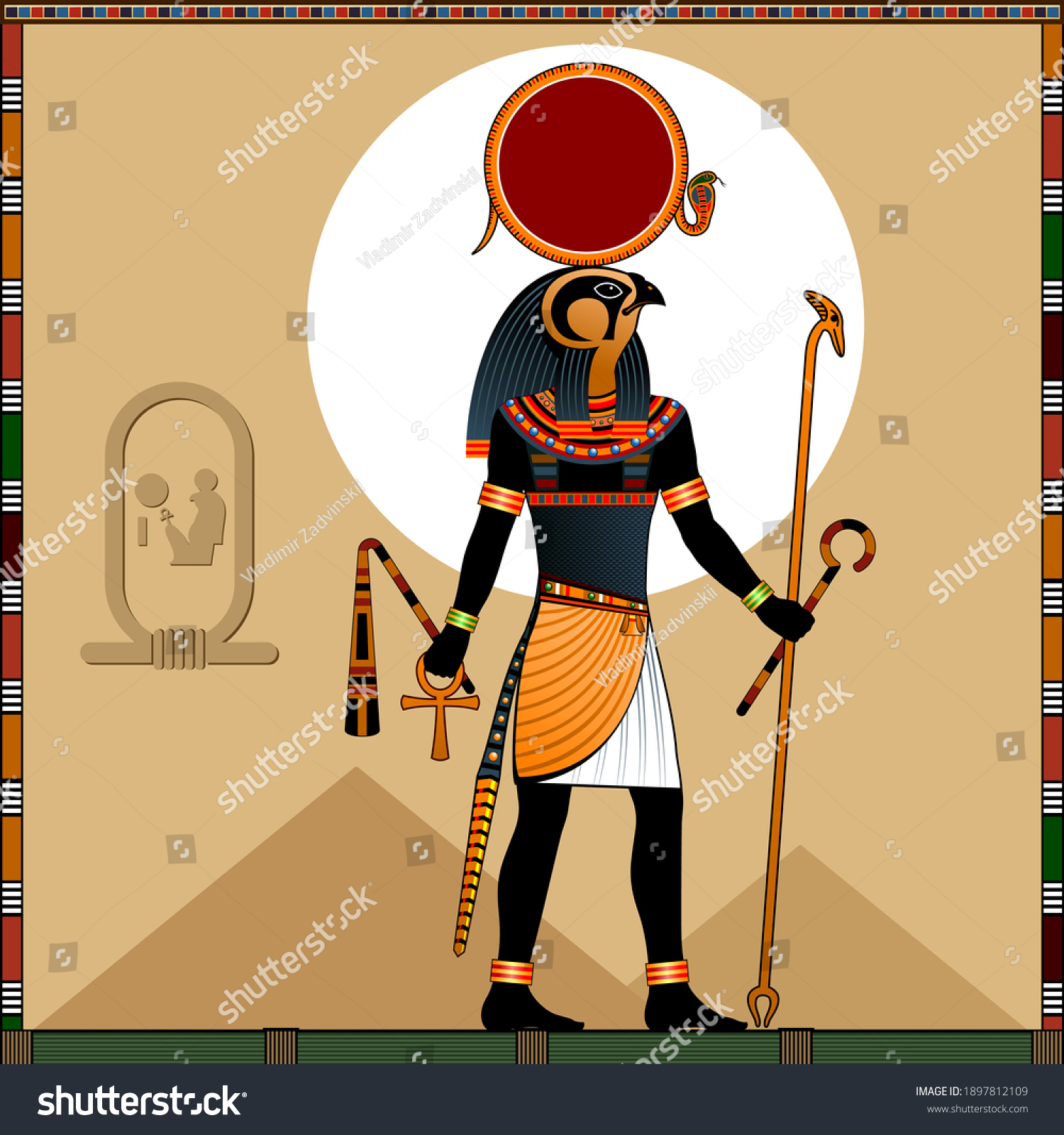 Religion Ancient Egypt Ra Ancient Egyptian Stock Vector (Royalty Free ...
