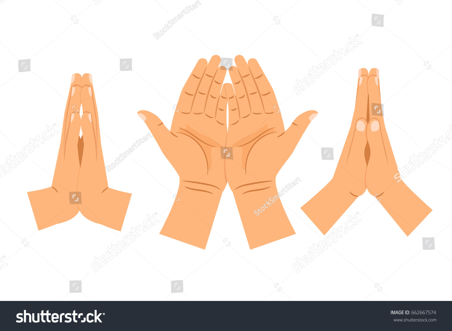 Religion Praying Hands Isolated On White Religion Signs Symbols