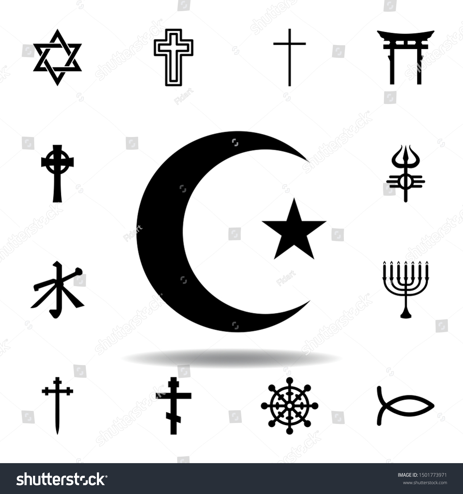 Religion Symbol Islam Icon Element Religion Stock Vector Royalty Free