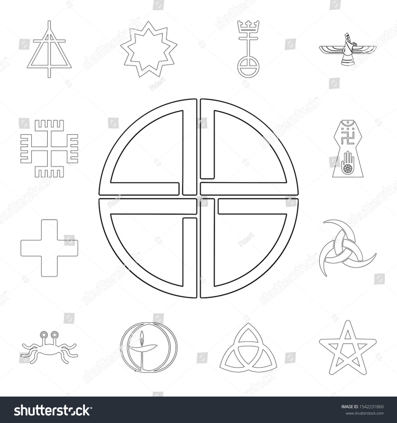 Religion Symbol Paganism Outline Icon Element Stock Vector (Royalty ...