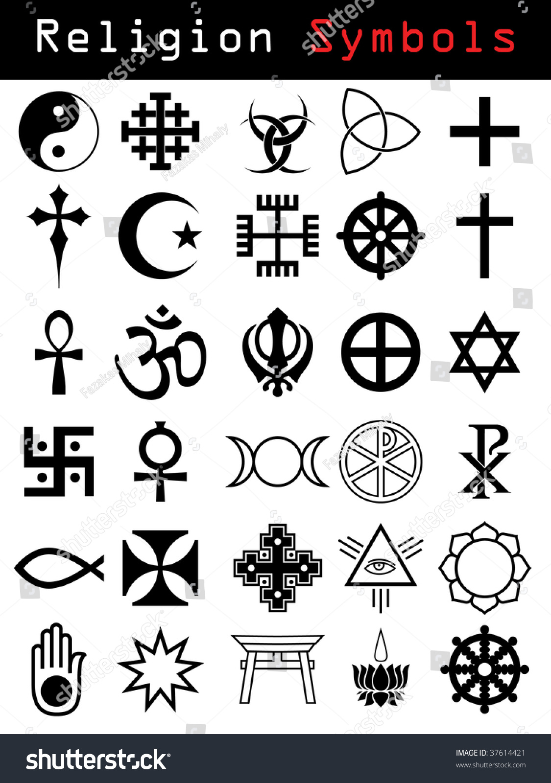 Religion Symbols Stock Vector Illustration 37614421 : Shutterstock