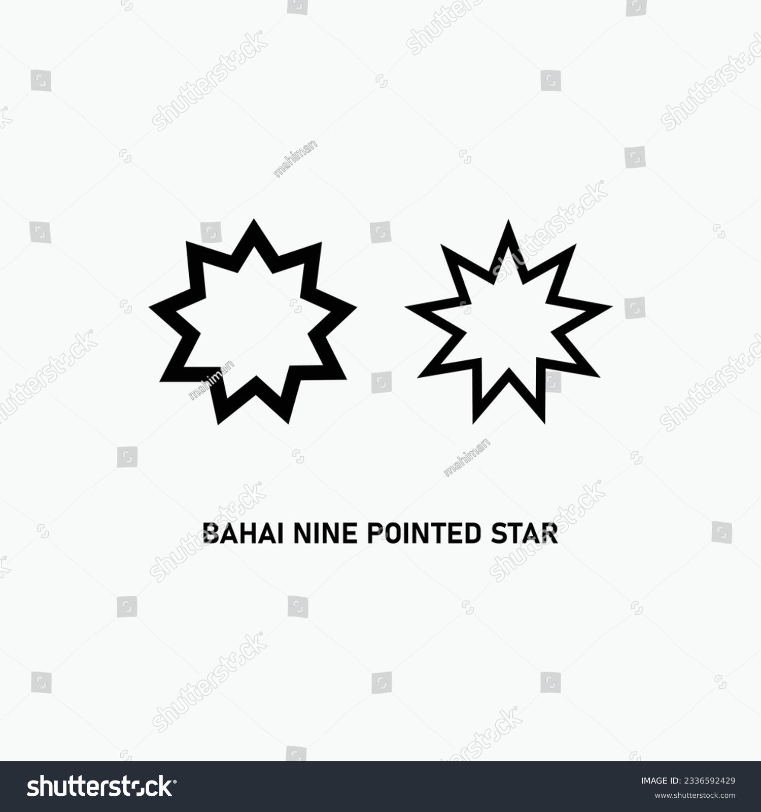 SVG of Religious Icon Set Collection Illustration. Symbolic Representation Of Bahai 9 Point Star svg