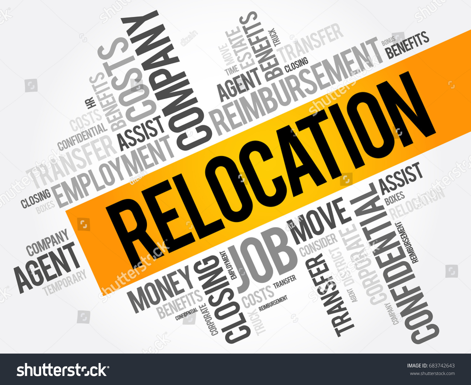 Relocation Word Cloud Collage Business Concept Stock Vector (Royalty ...