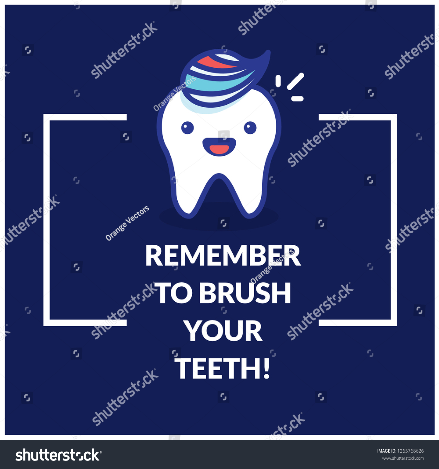 Remember Brush Your Teeth Health Poster Stock Vector (Royalty Free