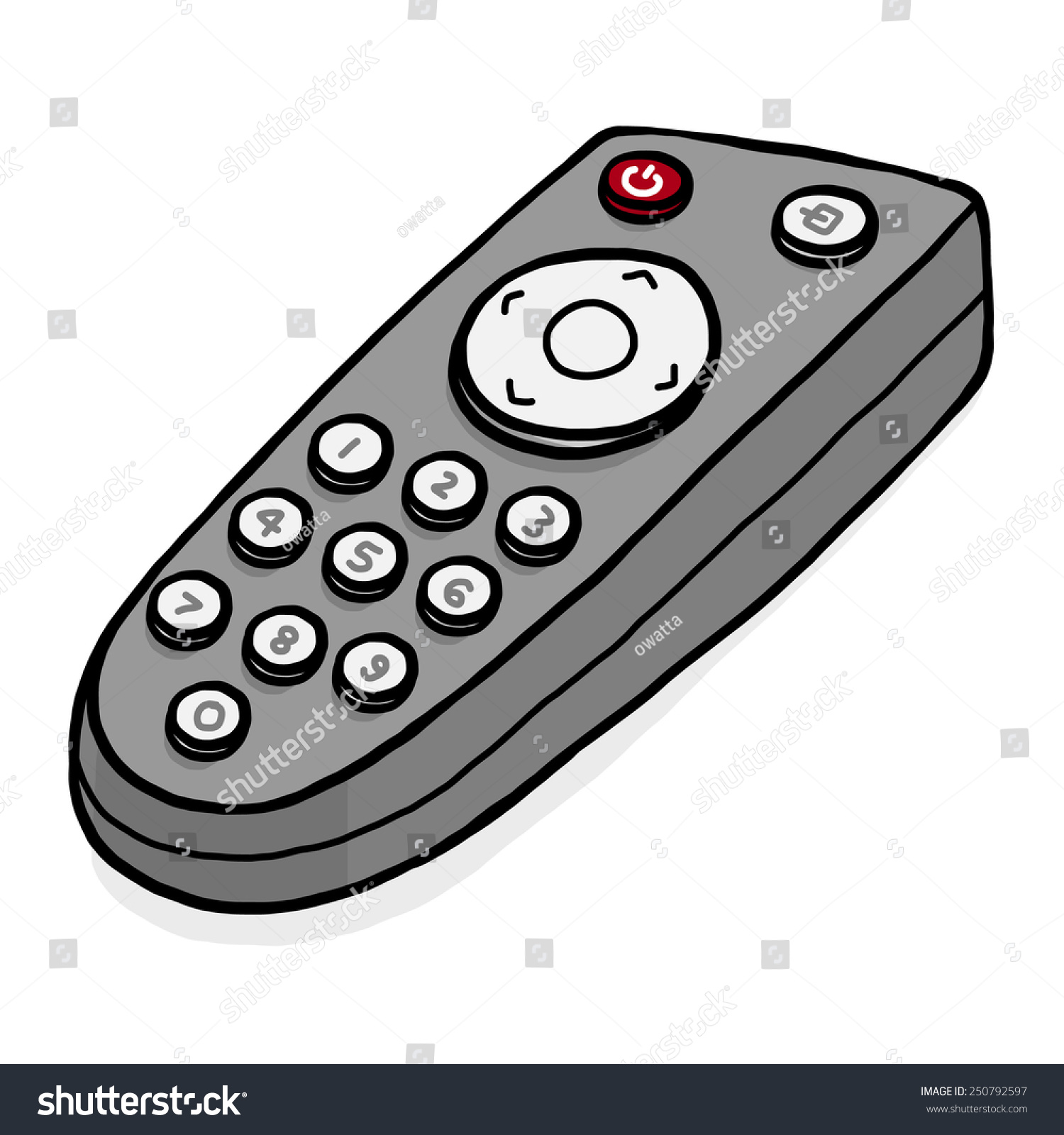 Remote Cartoon Vector Illustration Hand Drawn Stock Vector 250792597