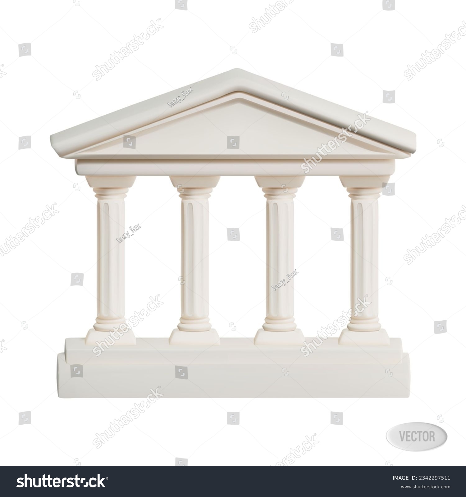 SVG of Render of antique columns icon in Greek style. For banking and finance. Vector 3D illustration isolated on white background svg