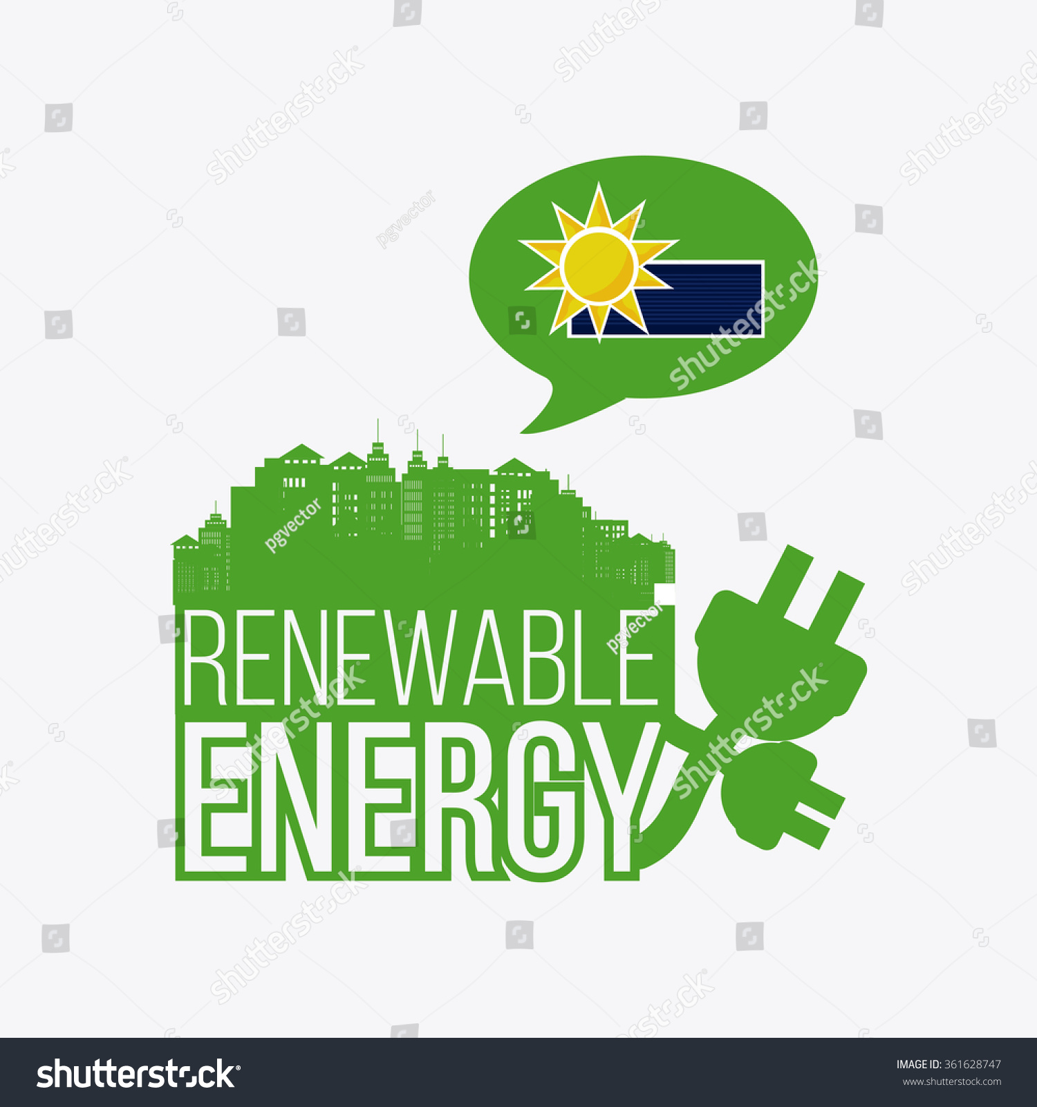 Renewable Energy Illustration Over White Color Stock Vector (Royalty ...