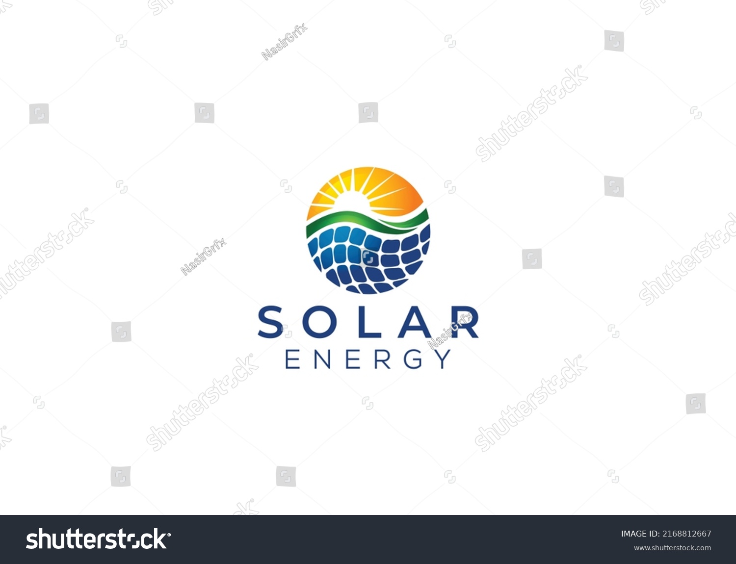 Renewable Energy Solar Panel Logo Stock Vector (Royalty Free ...