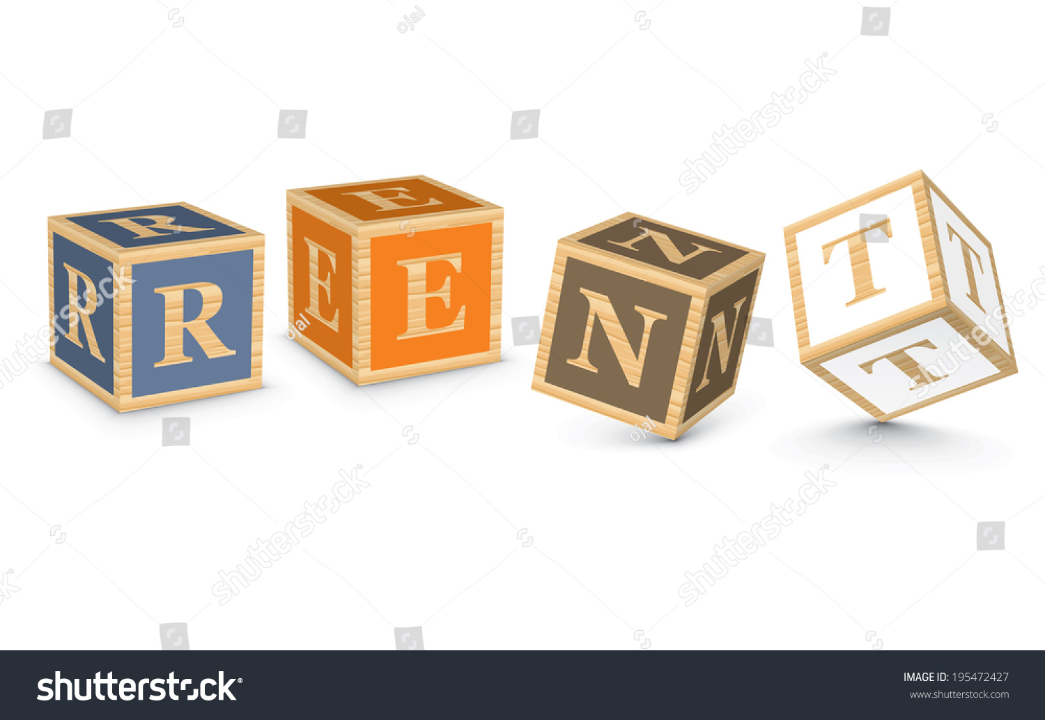 Rent Written Alphabet Blocks Vector Illustration Stock Vector (Royalty ...