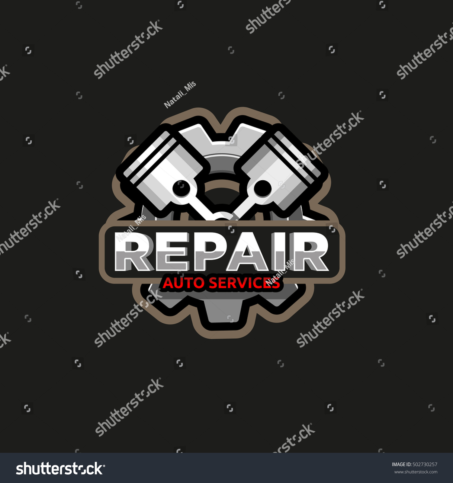 Repair Auto Service Logo Icon Emblem Stock Vector (Royalty Free ...