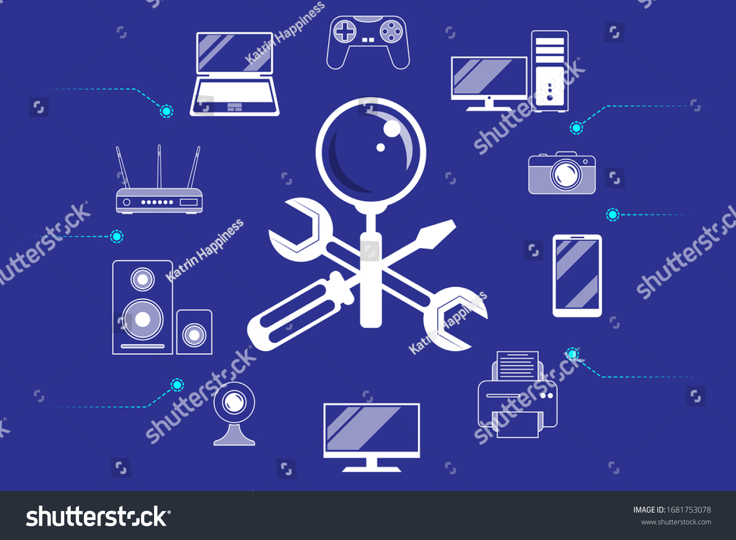 Repair Maintenance Digital Video Computer Equipment Stock Vector Royalty Free 1681753078