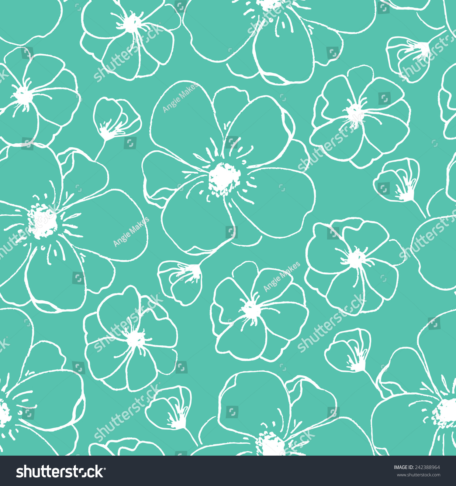 Vector seamless pattern. modern floral texture. endless ...