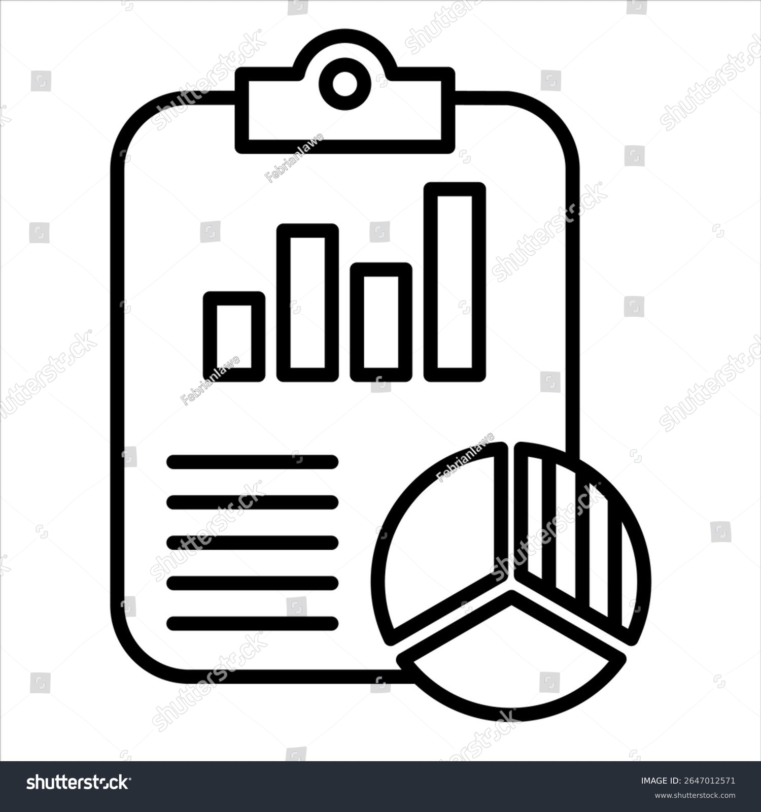 black report with charts and graphs clip art preview