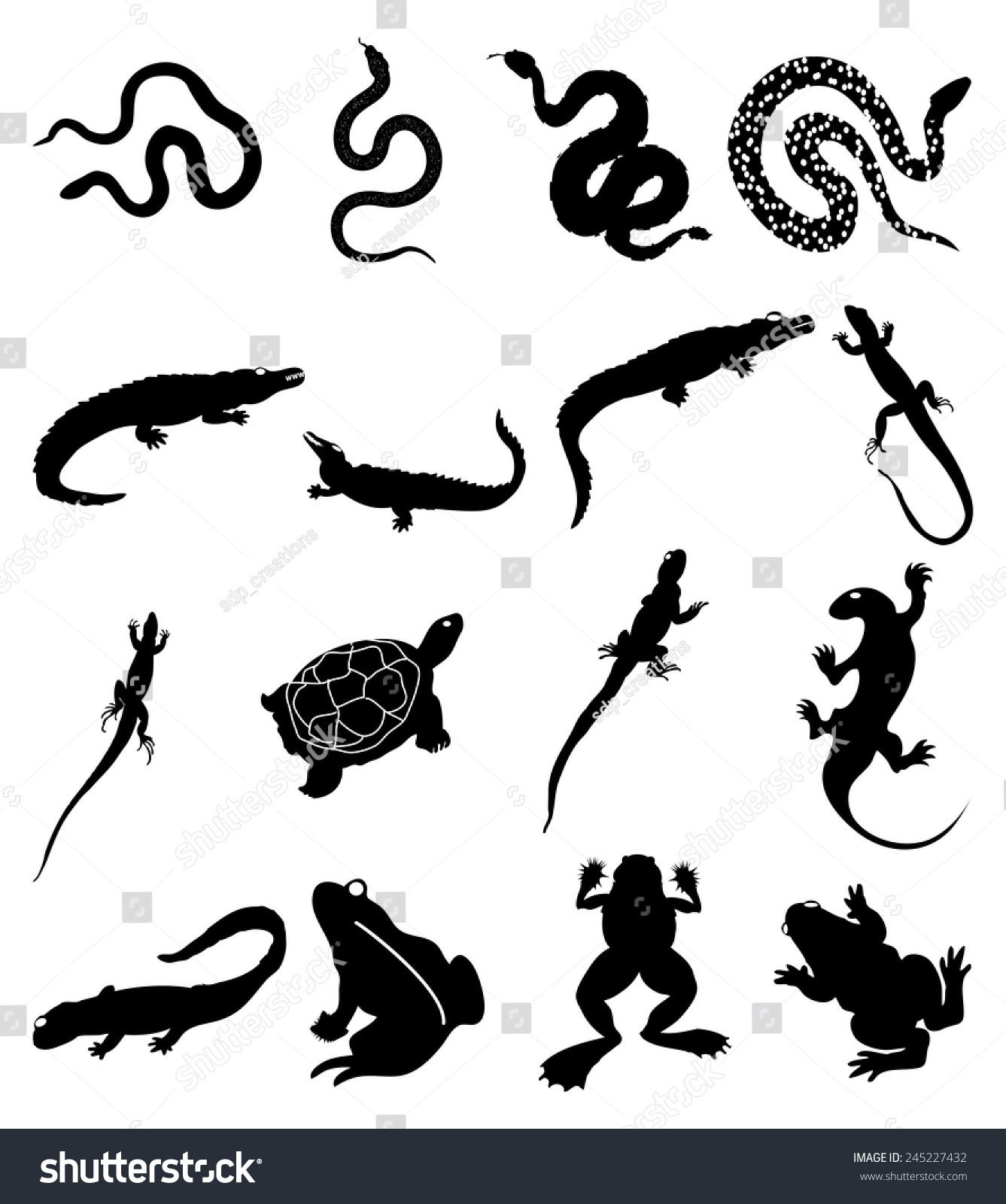 Reptile Icons Set Stock Vector (Royalty Free) 245227432 - Shutterstock