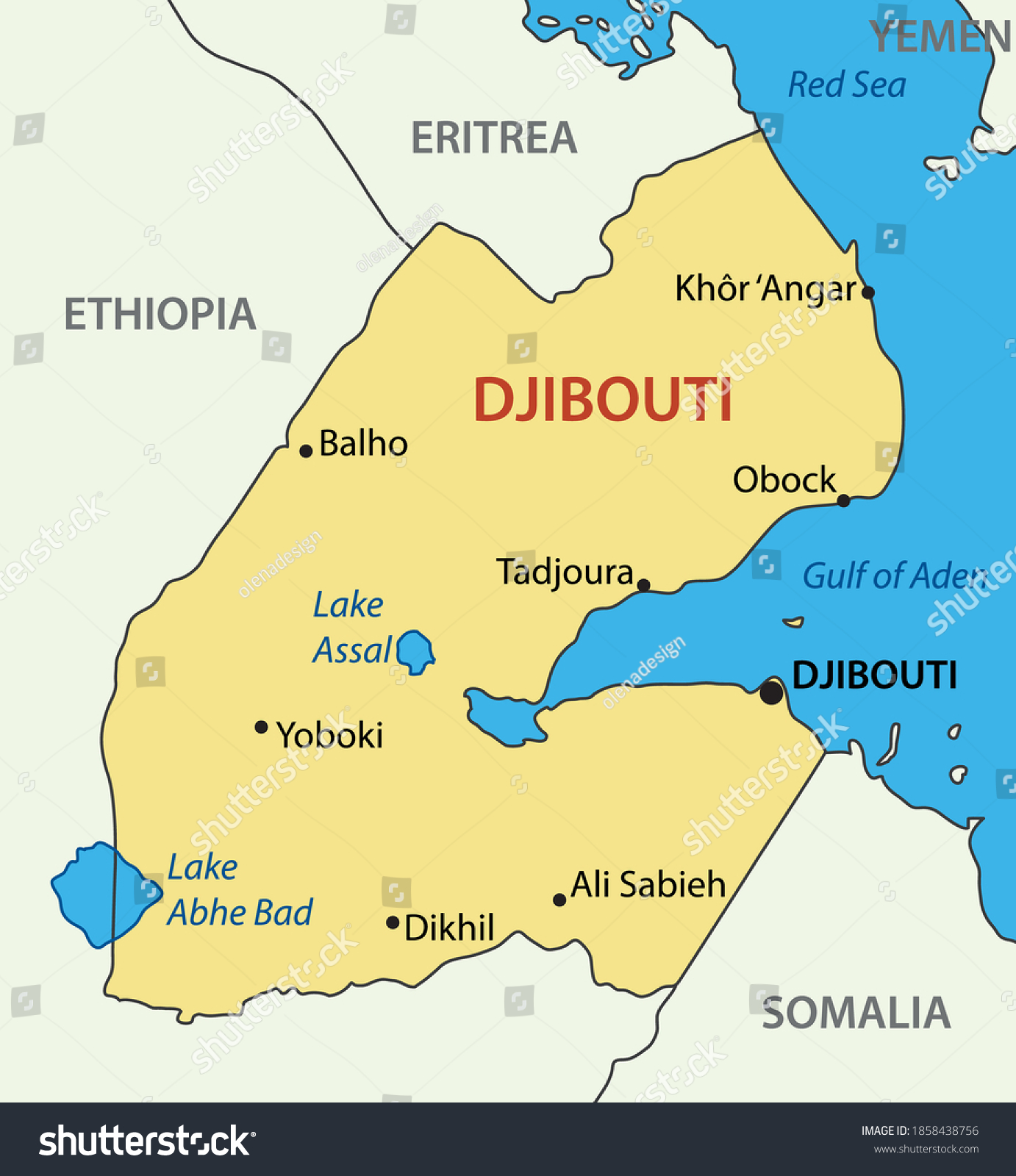 SVG of Republic of Djibouti - vector map svg