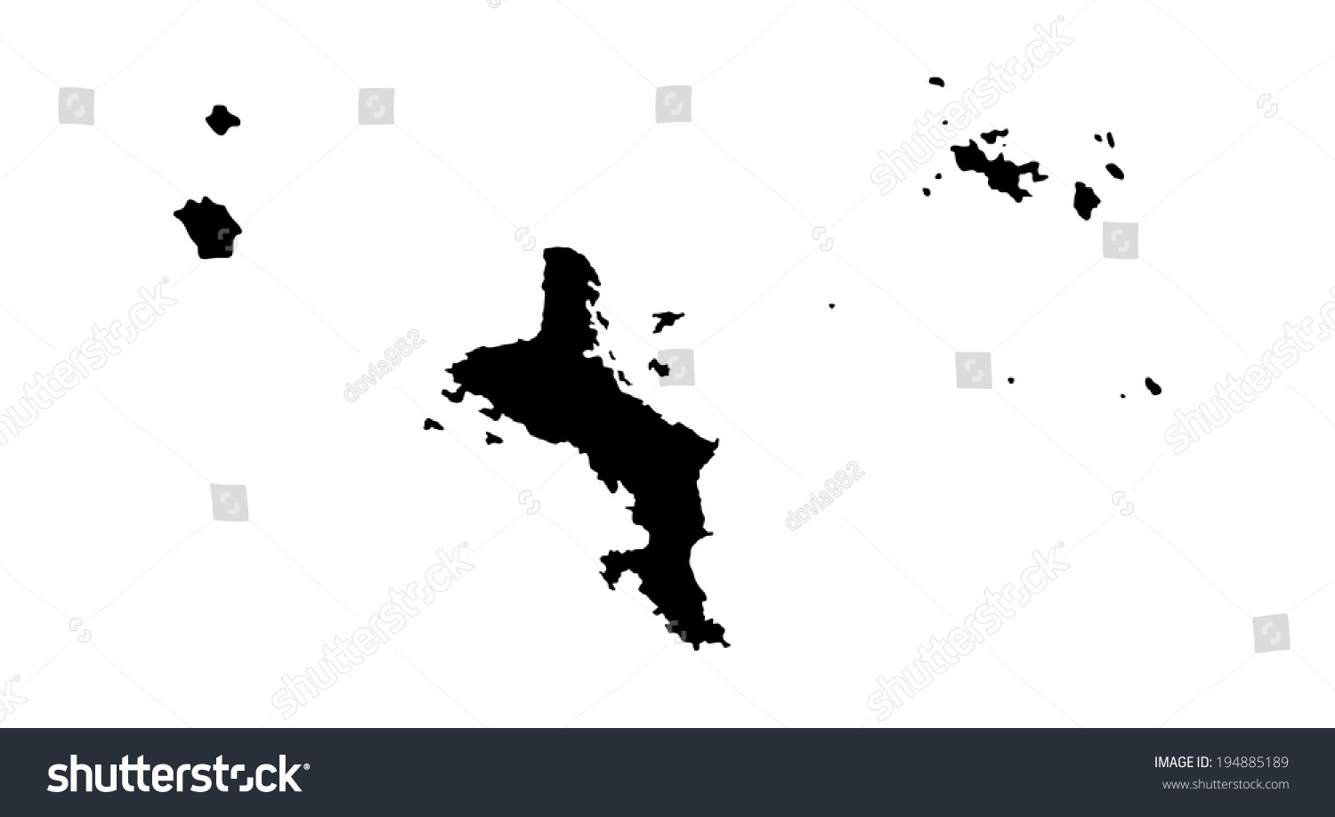 Republic Of Seychelles Vector Map High Detailed Silhouette Illustration ...