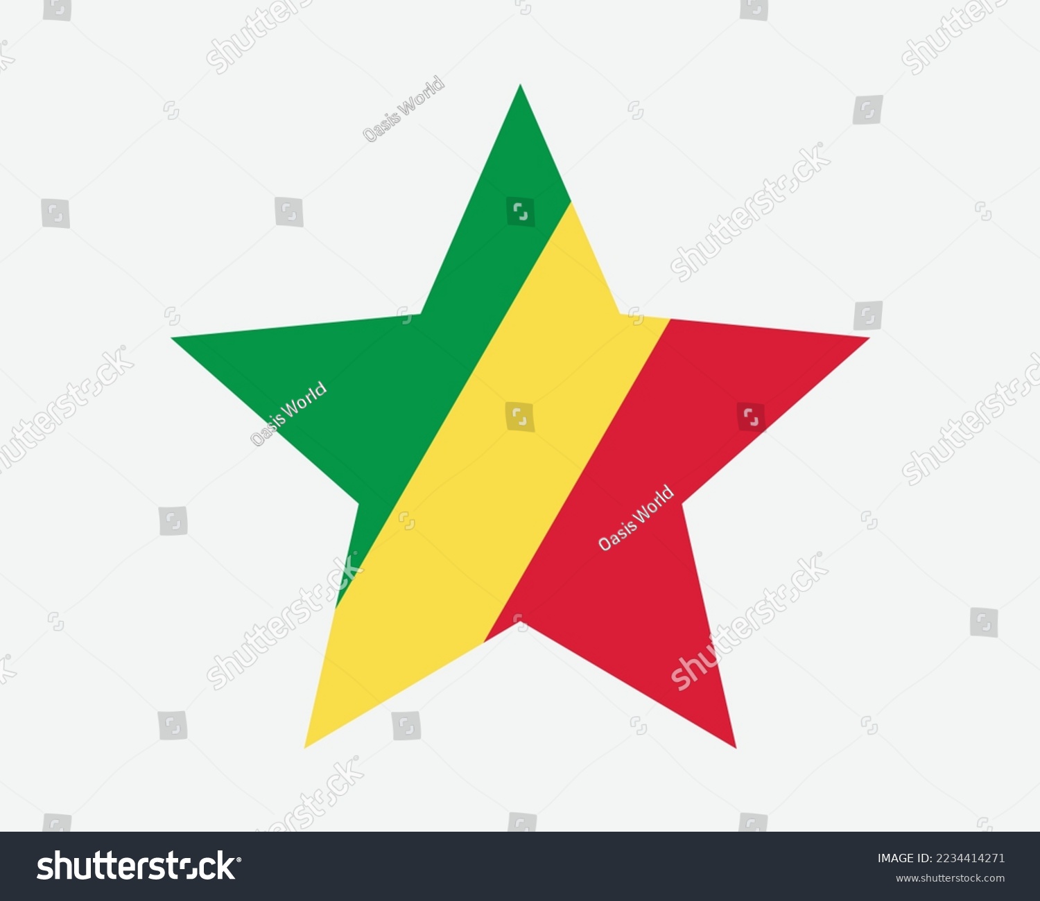 SVG of Republic of the Congo Star Flag. Congolese Star Shape Flag. The Congo Country National Banner Icon Symbol Vector 2D Flat Artwork Graphic Illustration svg