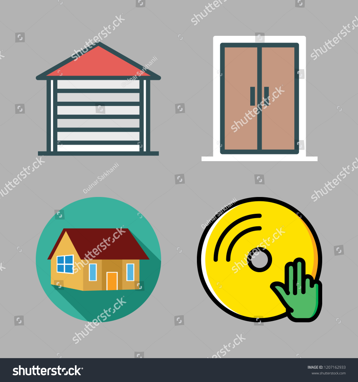 Residential Icon Set Vector Set About Signs Symbols Stock Image