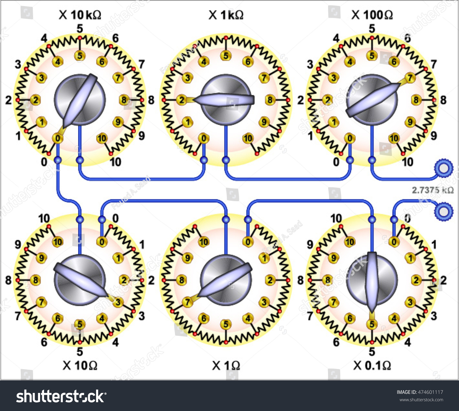 Resistors Decade Box Stock Vector Royalty Free