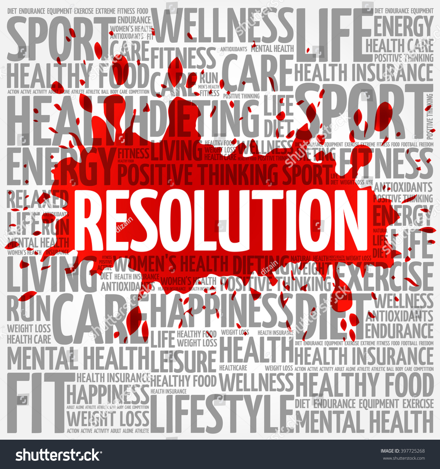 Resolution Word Cloud Background Health Concept Stock Vector (Royalty ...