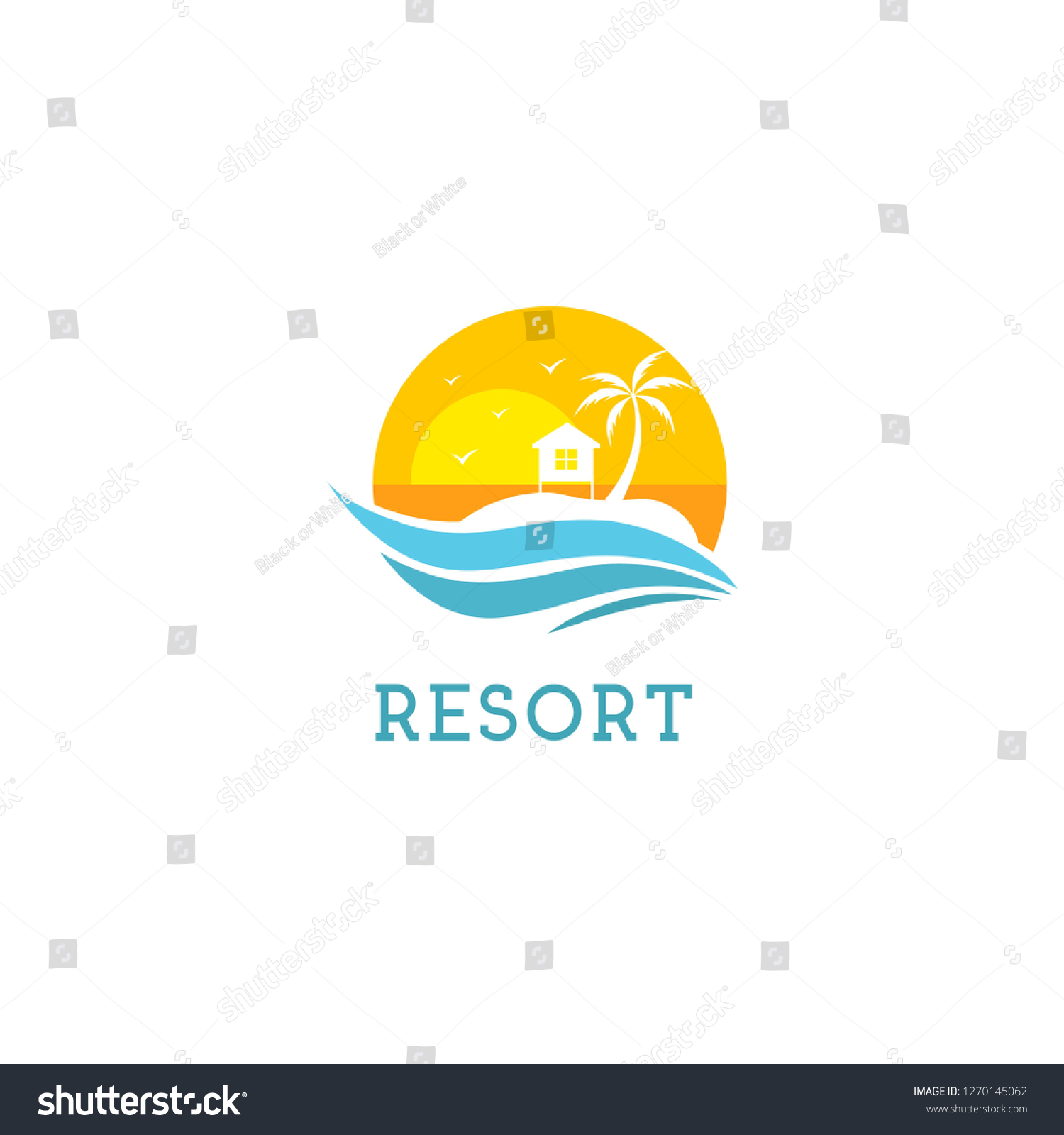 Resort Logo Design Template Stock Vector (Royalty Free) 1270145062 ...