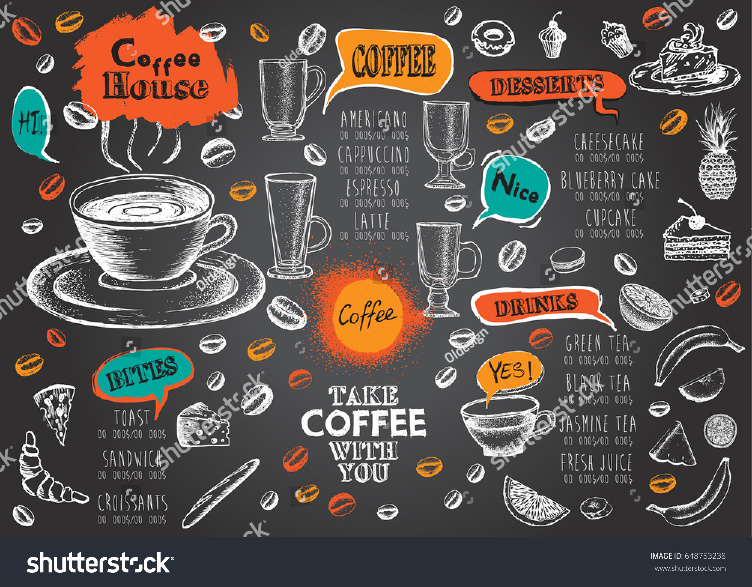 Restaurant Cafe Menu Stock Vector (Royalty Free) 648753238 | Shutterstock