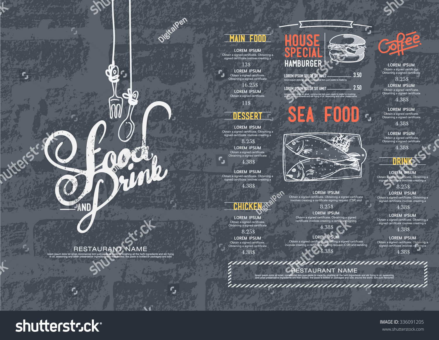 Cafe Menu Texture