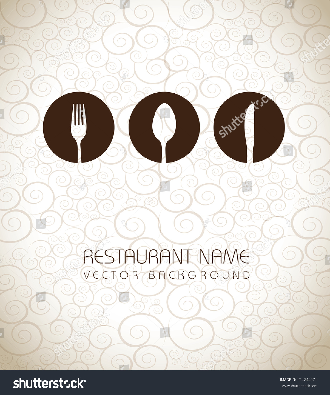 Restaurant Icons Over Vintage Background Vector Stock Vector (Royalty