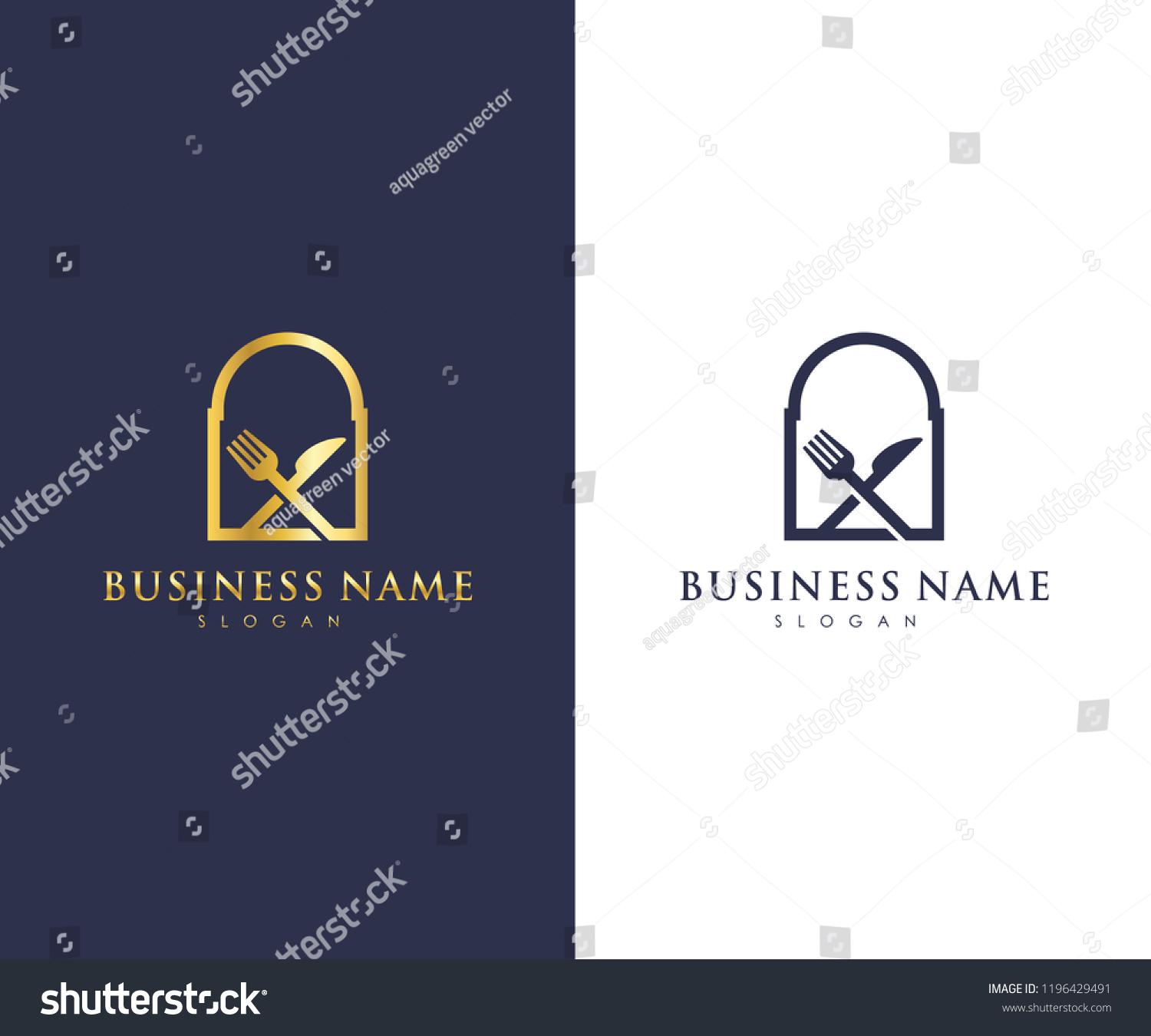 Restaurant Logo Design Fork Knife Vector 스톡 벡터(로열티 프리) 1196429491 ...