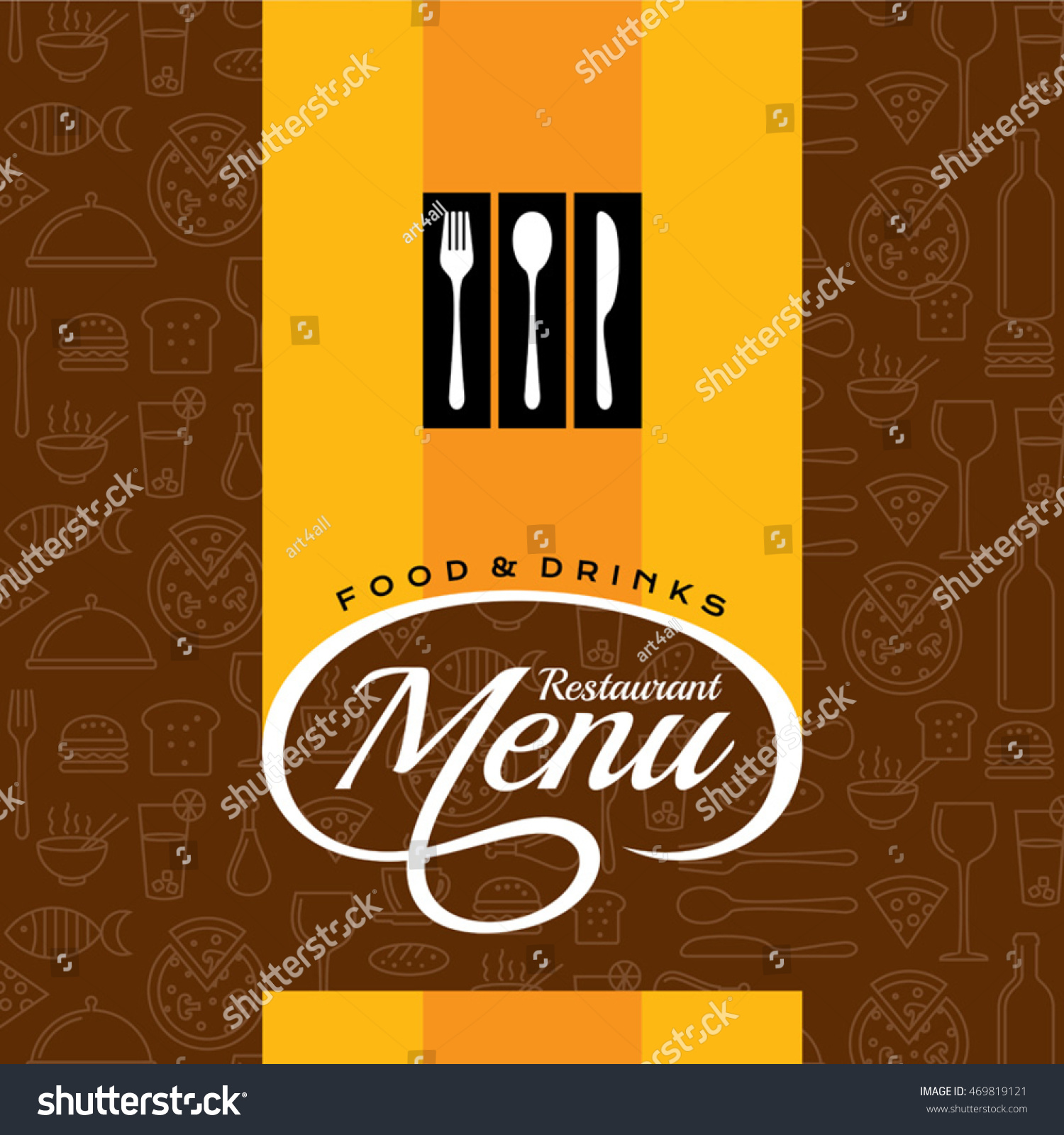 Restaurant Menu Card Design Template Creative Stock Vector (Royalty