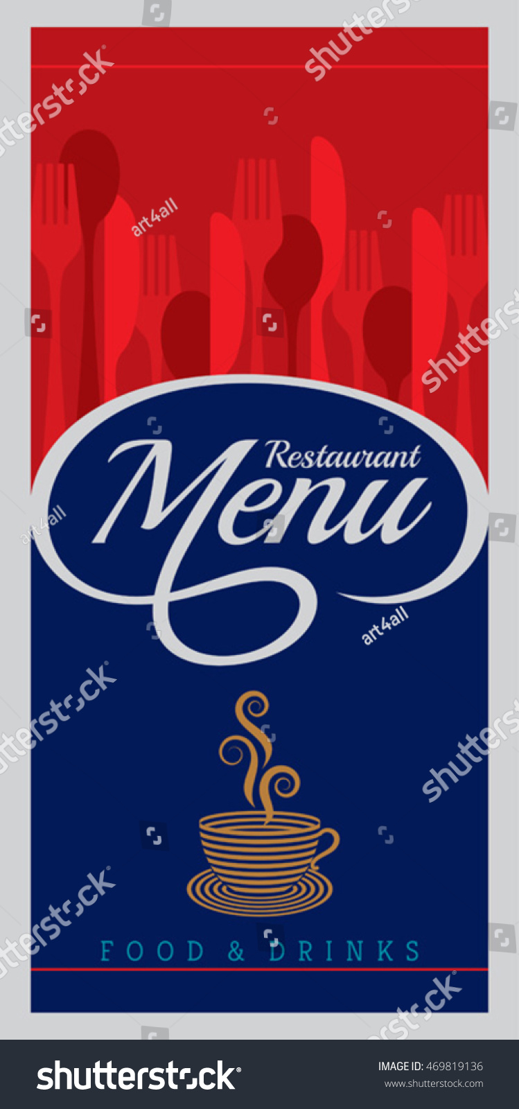 Restaurant Menu Card Design Template Creative Stock Vector Royalty Free 469819136 