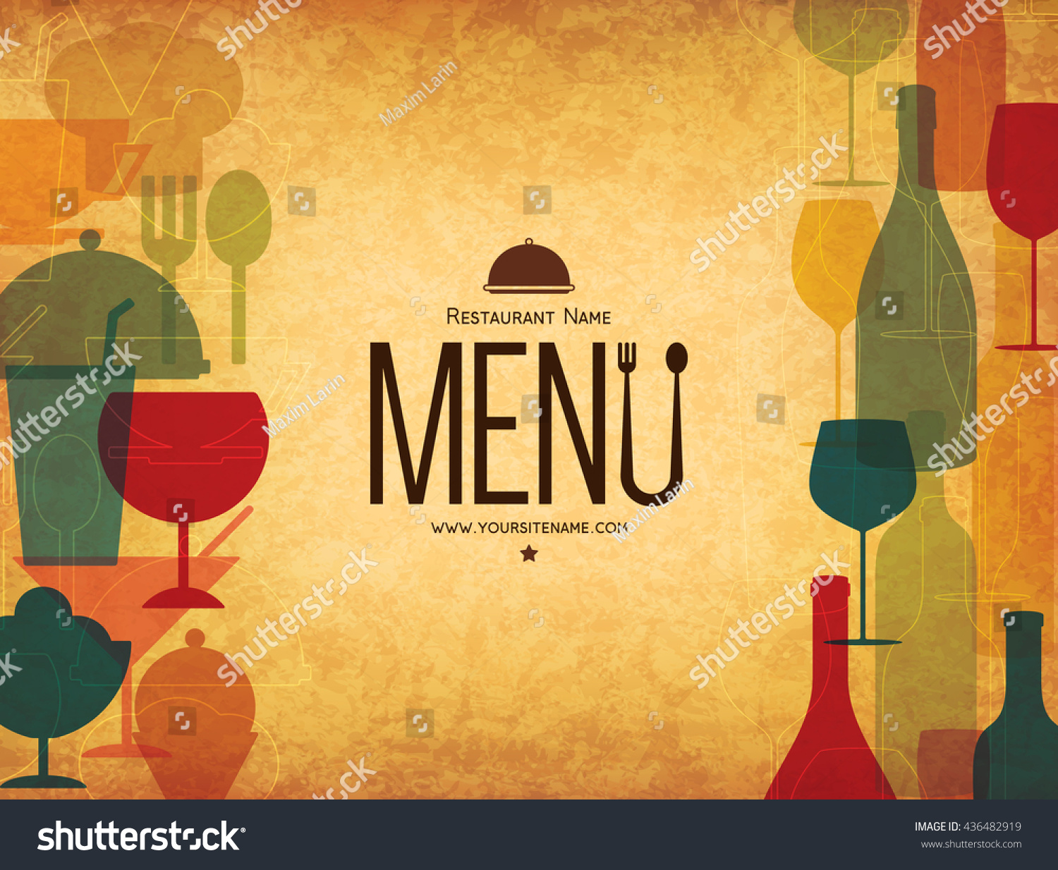 Conception du menu du restaurant. Image : image vectorielle de stock